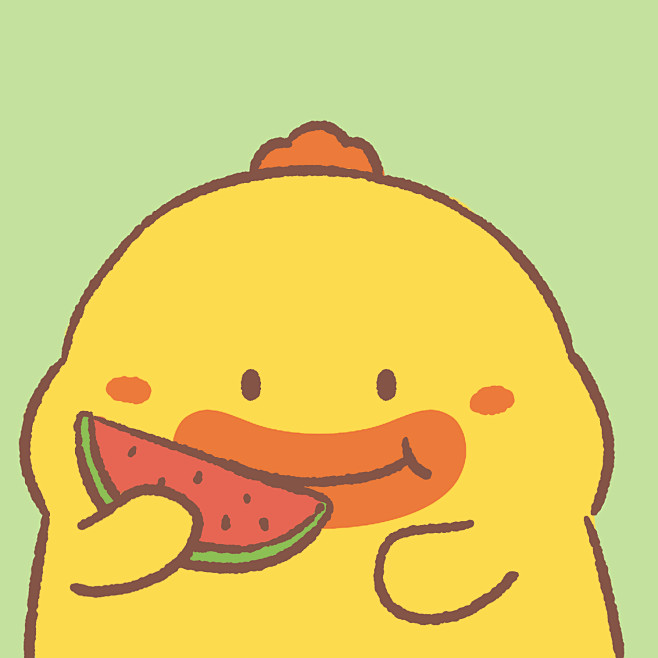 艾克家族icarefamily原创头像壁纸插画dono鸭表情包吃瓜