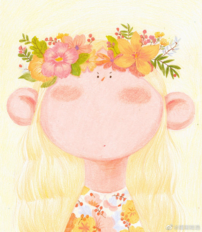 hannahsun人物油画棒插画