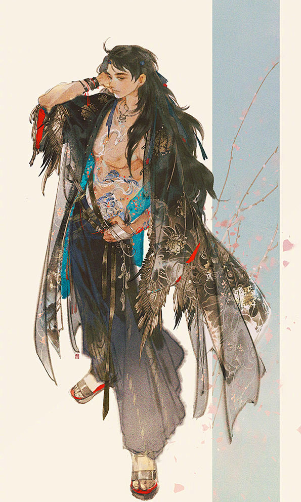 作者微博@伊吹鸡腿子 古风手绘