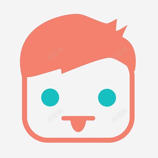 吐舌头孩子表情符号图标高清素材吐舌头孩子方形正方形脸表情符号免抠