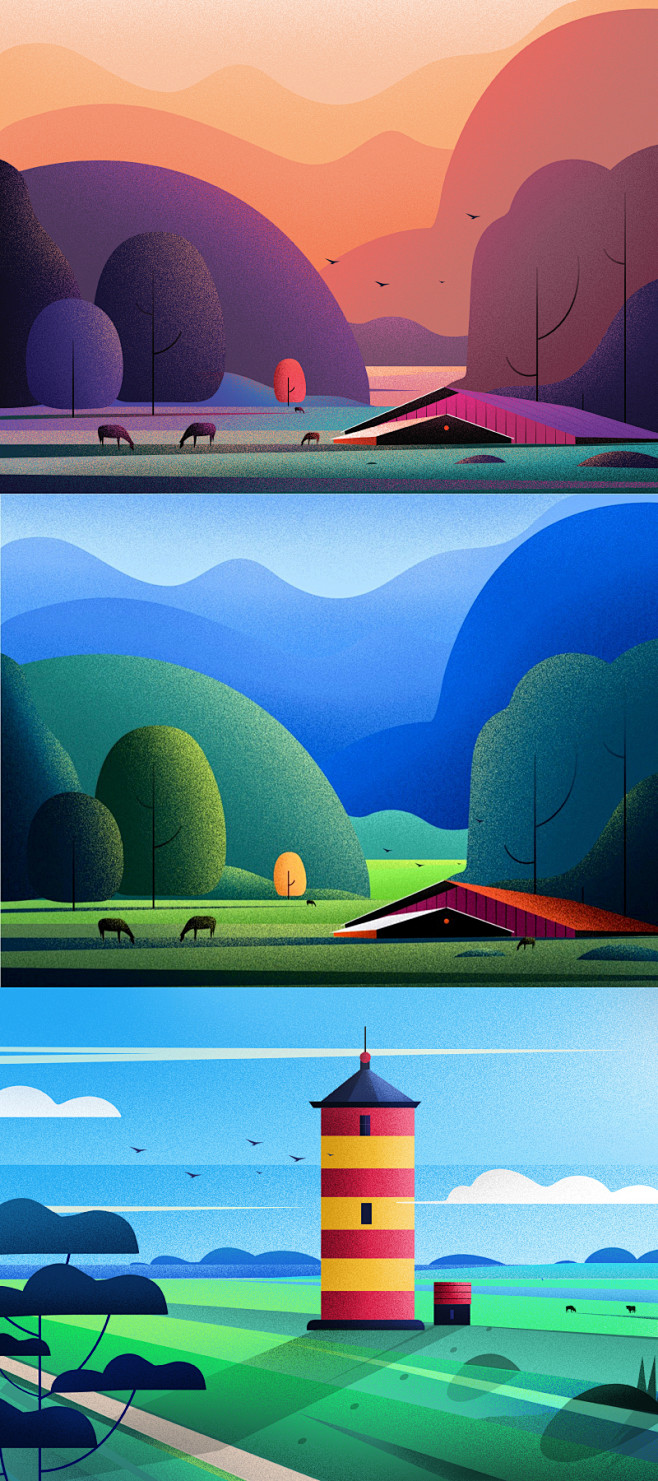 意境田园风插画