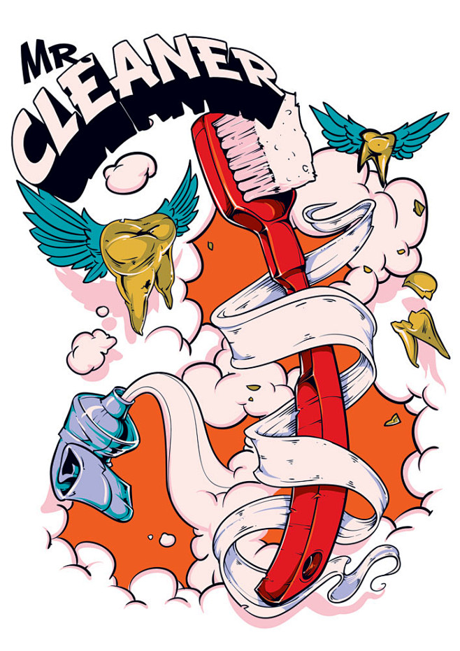 14:59:08丝带牙齿牙刷设计创意插画aka17767676同采自www
