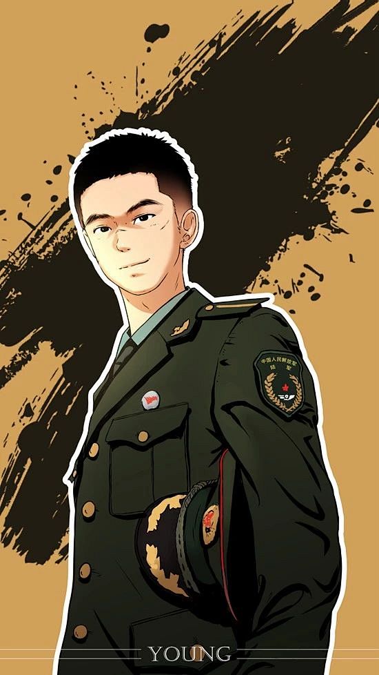 军人军旅帅气致敬绘画插图来自young军旅漫画