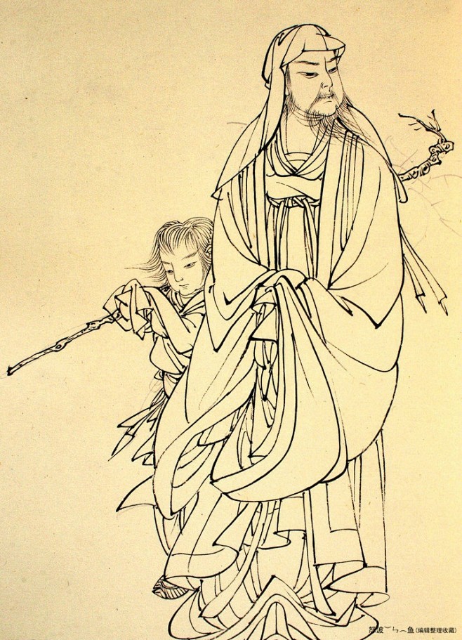 蔡岚工笔人物白描