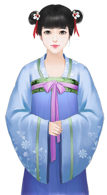 蓝衣丫鬟古风