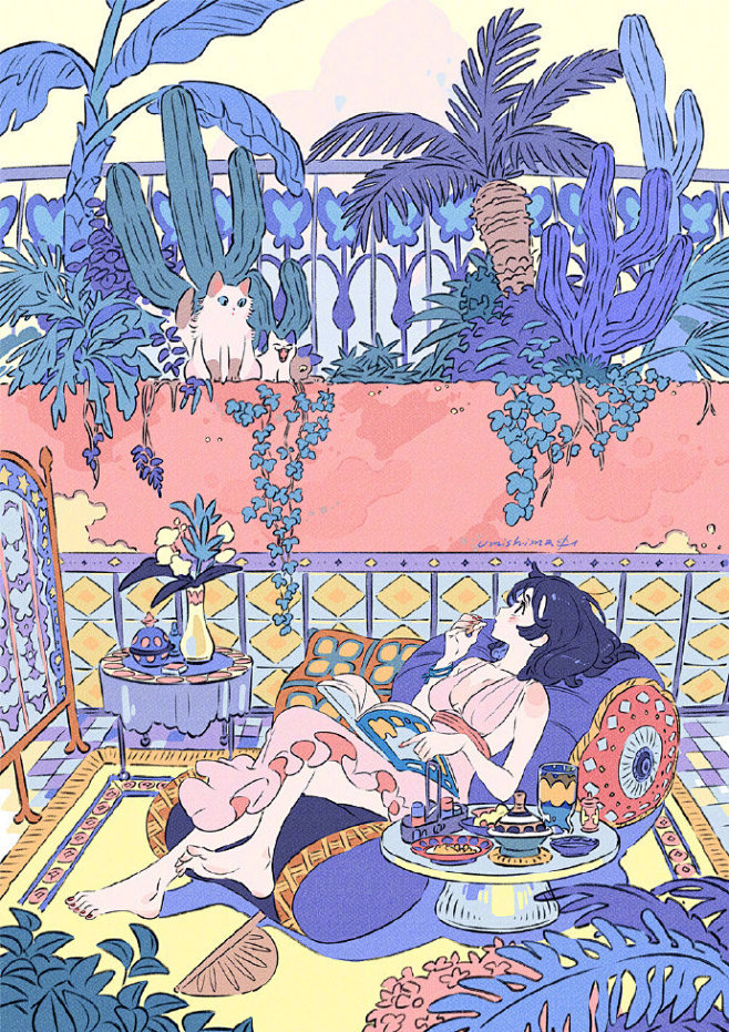 精致女生的周末生活日常丨插画师海岛千本
