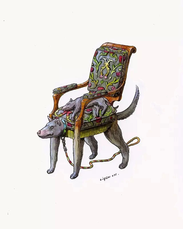 插画家raullamarca奇怪的椅子
