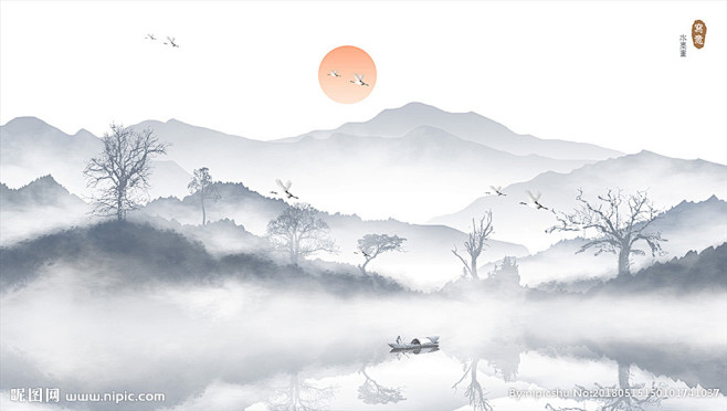 山水画水墨画中国风山水画现代水墨画意境水墨画创意水墨画抽象水墨画