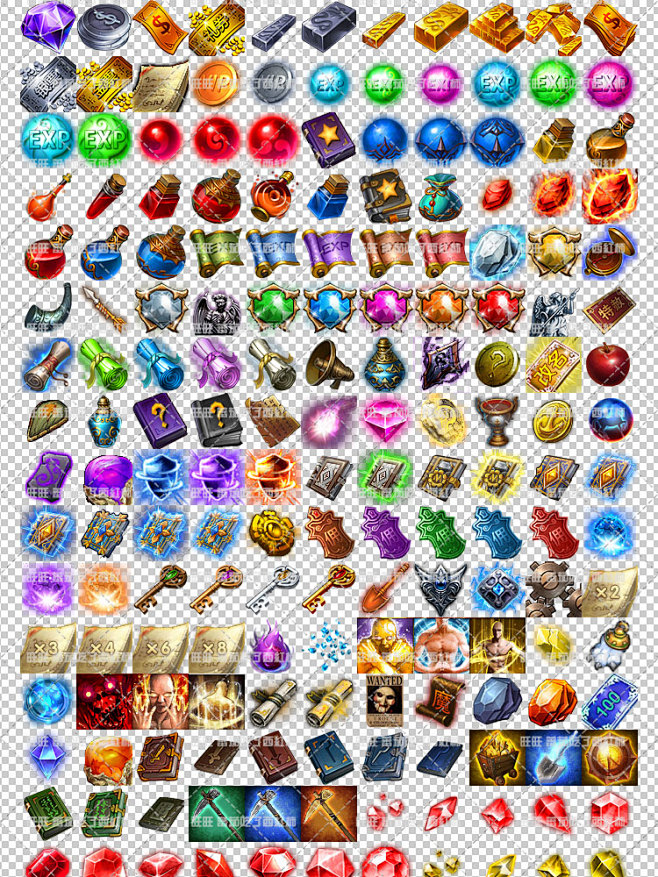 传奇游戏物品道具首饰装备写实仙侠风全套装备升级图标手游素材淘宝网