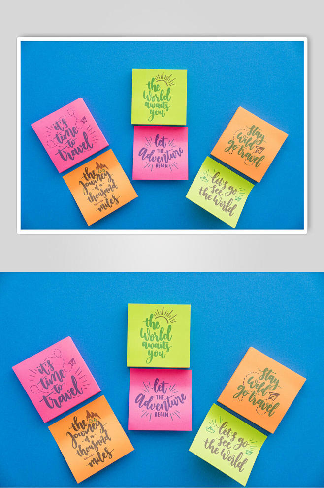 彩色便利贴样机-众图网