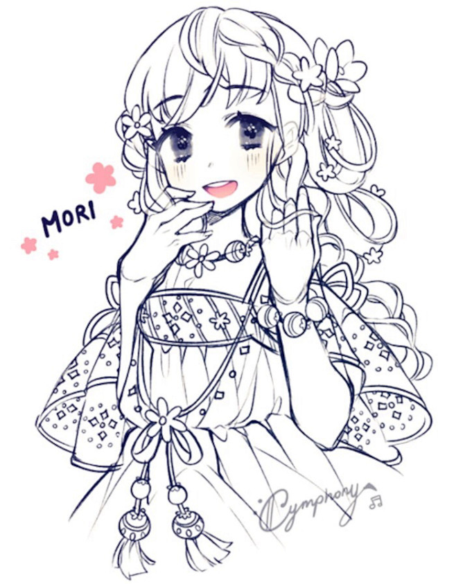 二次元原稿动漫漫画手绘黑白稿