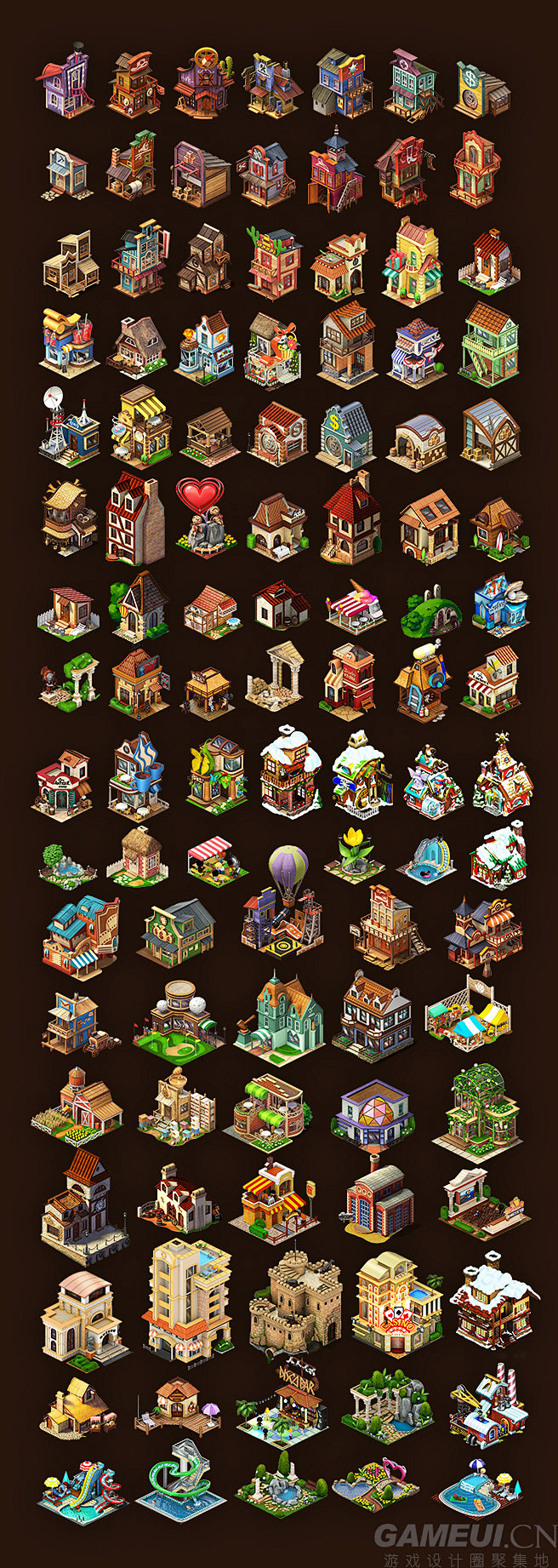 别墅建筑图标resortiosgamebehancegameui游戏设计圈聚集地游戏ui游戏