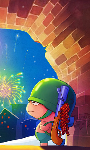 炮炮兵卖萌可爱手机壁纸768x1280