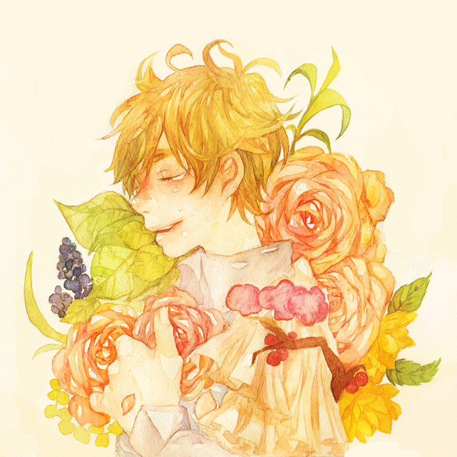 かえこ花と少年图源自