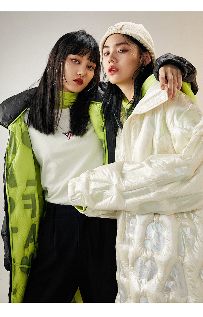 戚薇明星同款太平鸟黑色立领羽绒服女中长款白鸭绒时尚外套tmallcom