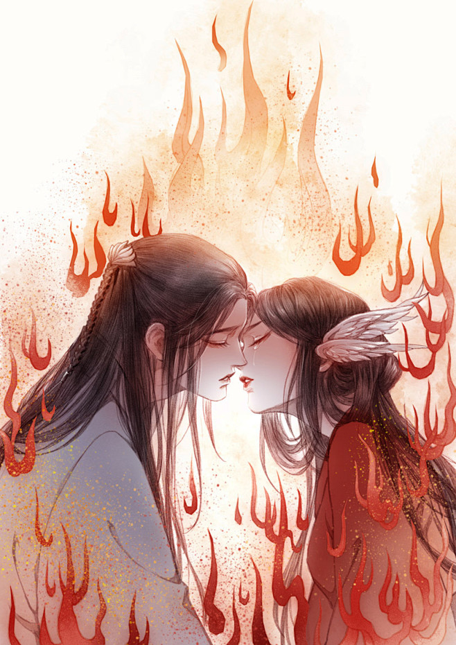 78古戈力绘古风情侣手绘才子佳人古装俊男美女插画漫画