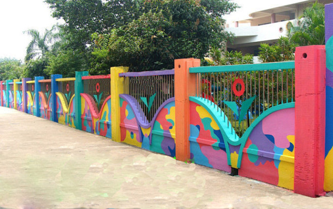 幼儿园园门及围墙图片图片