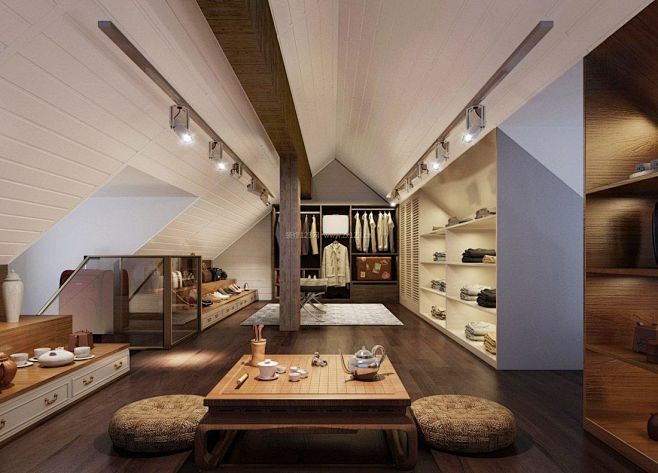 顶楼阁楼衣帽间装修效果图大全