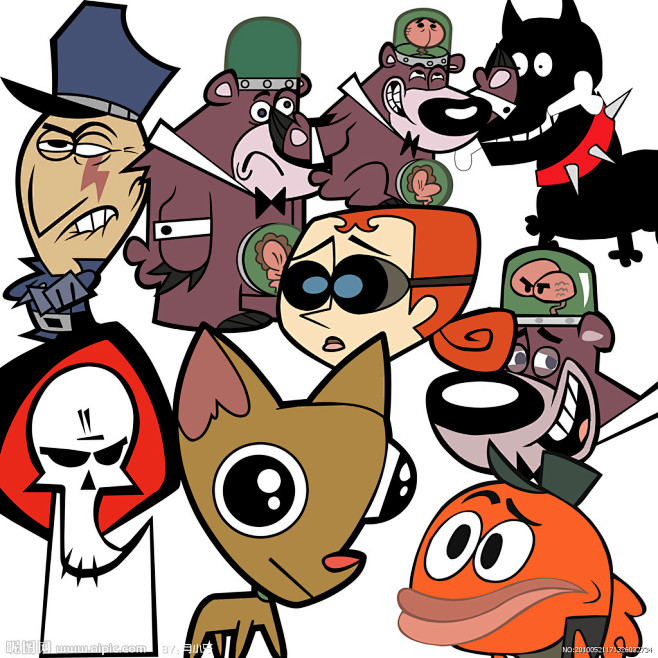 国外经典卡通动物夸张搞怪人物大图点击还原