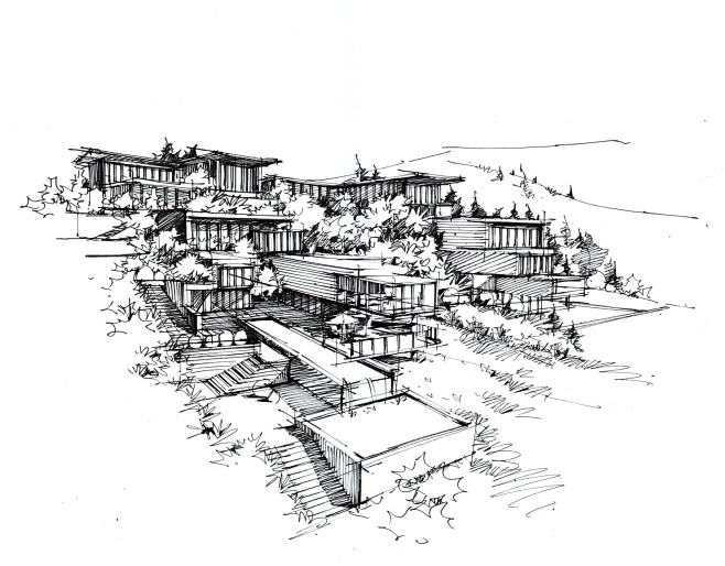 卓越手绘杜健老师建筑作品2016暑假抢座中