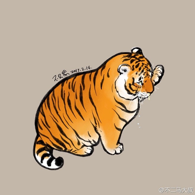 不二马画动物胖虎不二马学画猫肥猫
