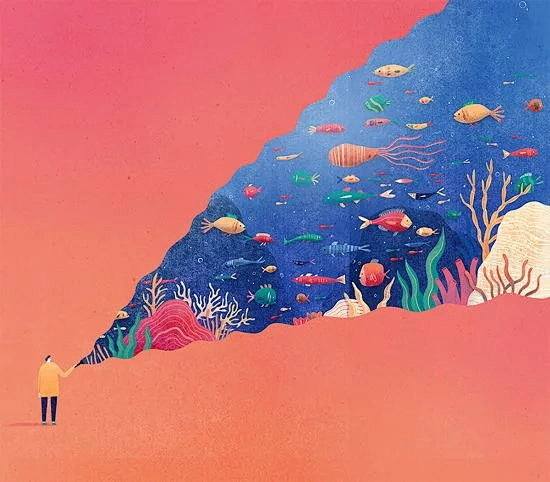 放射形构图插画markconlan