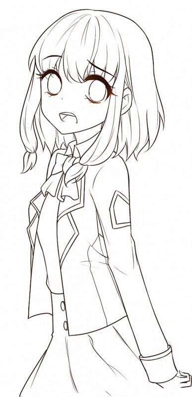 线稿全身漫画卡通人物绘画