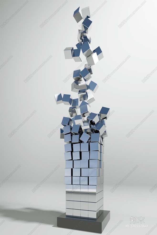 现代雕塑摆件几何体陈设品3d模型id326537842知末3d模型网