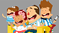 Character´s illustration - World Cup Brazil 2014  : Creation and production of a family of five people (father, mother, son, daughter and pet) and a score of fans celebrating and having fun, dressed in argentinian futbol team colors. These illustrations w
