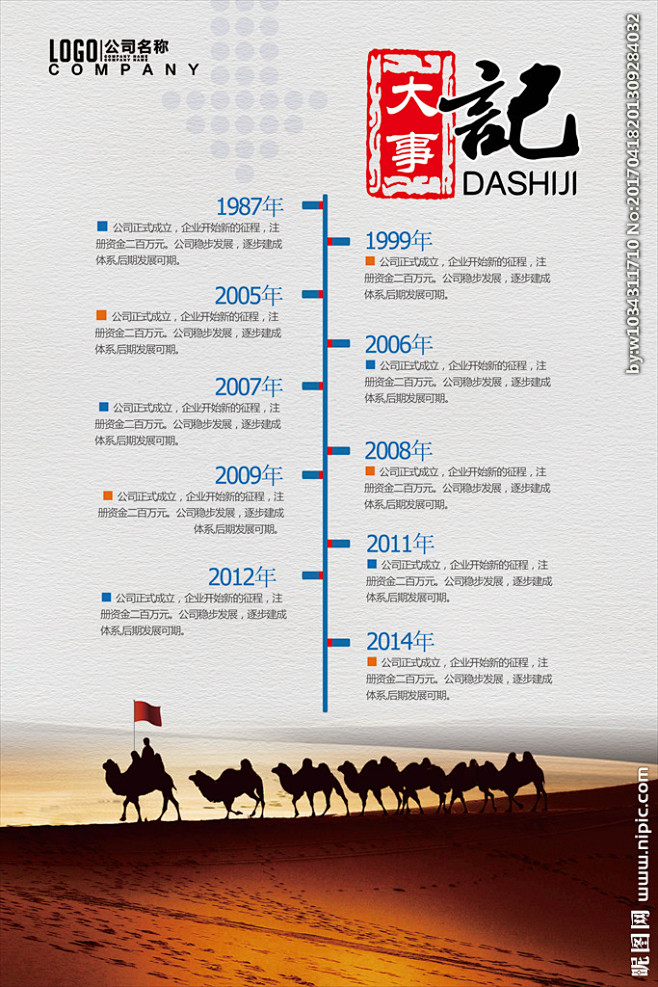 企业大事记发展历程海报