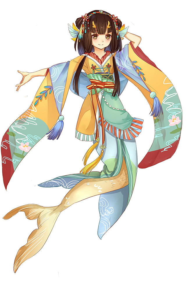 阴阳师手游鲤鱼精同人图插画壁纸绘画作品半次元第一中文cos绘画小说