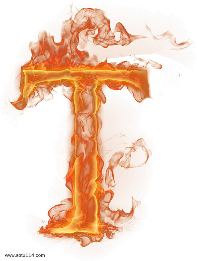 英文字母t火焰特效字