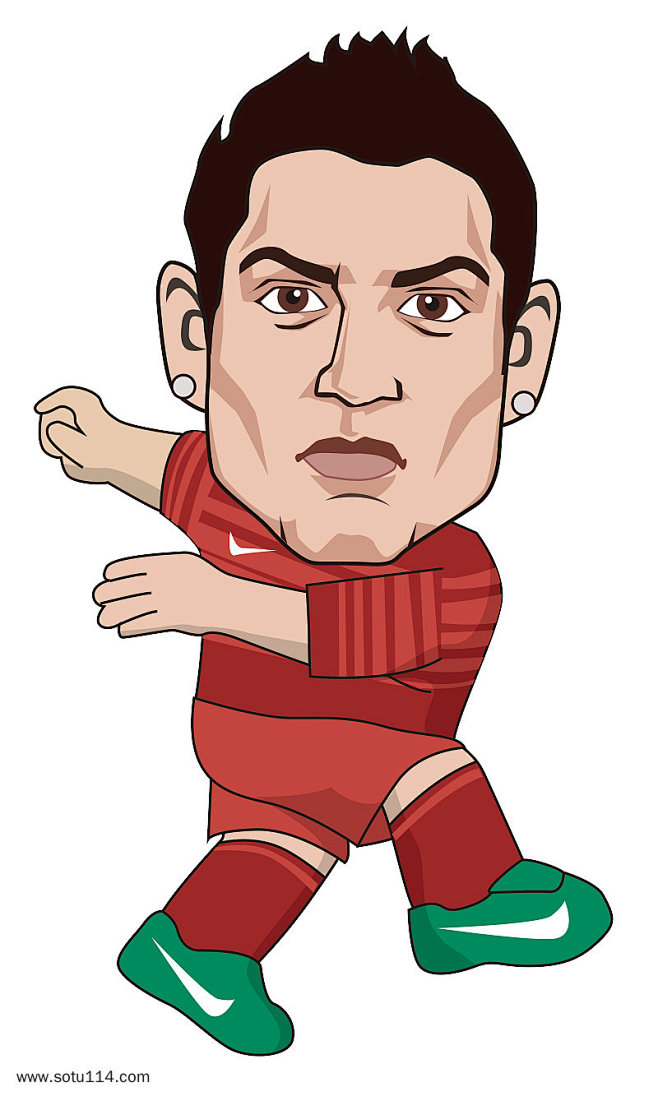 世界杯足球运动q版卡通形象cronaldo