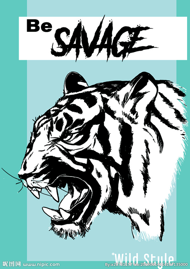 动物图案老虎黑白