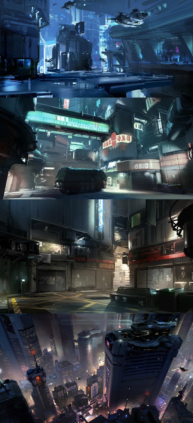 概念设计nicolas"sparth"bouvier# #科幻# #都市#二次元场景哎呦,你