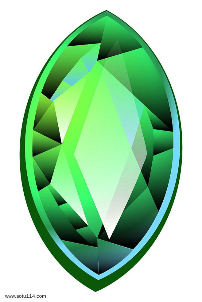 树叶形绿色精美首饰钻石