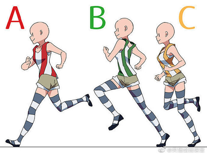 非常实用的人物奔跑动作参考哟!刚学绘画的你赶紧收藏一波啦~