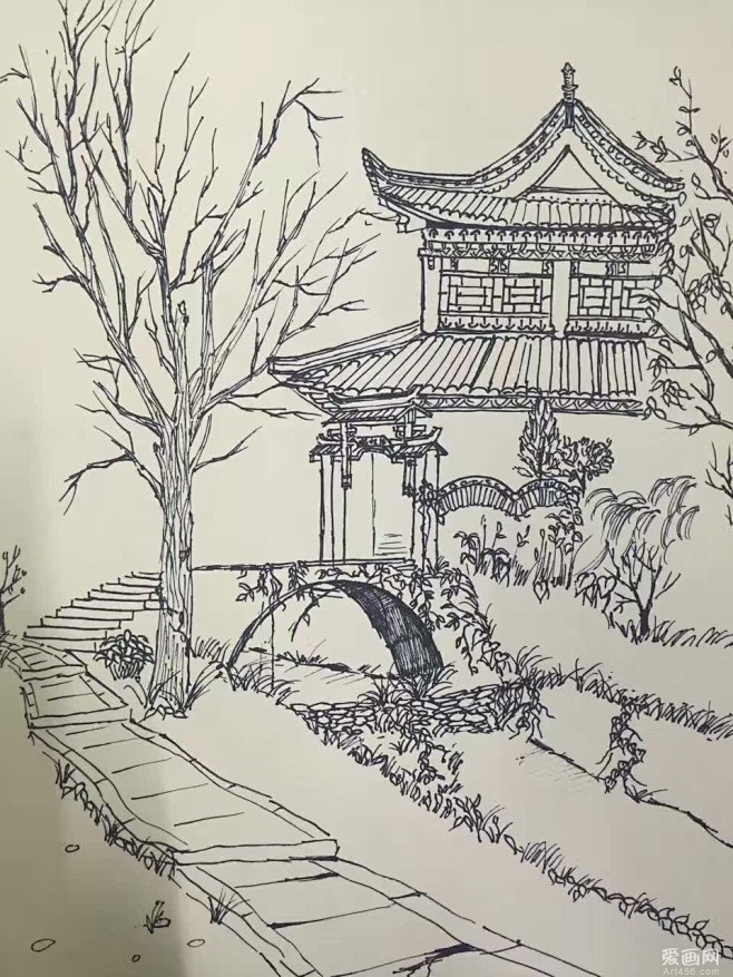 向典画室素描风景速写作品爱画网
