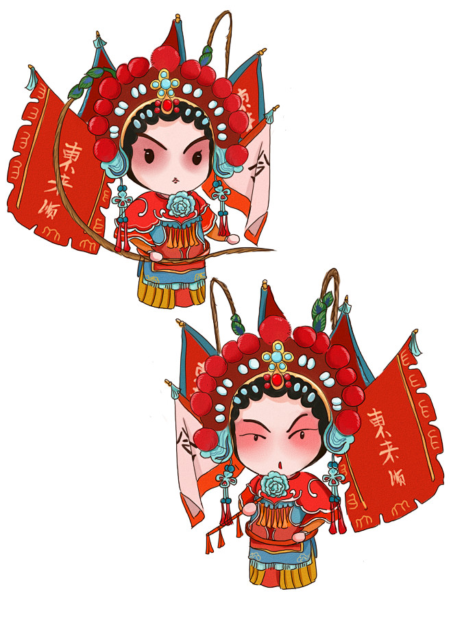 q版卡通京剧人设穆桂英