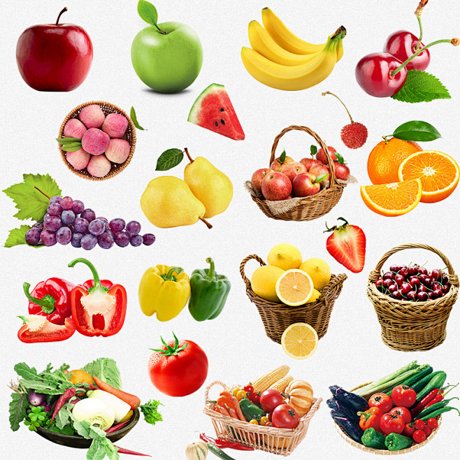 水果蔬菜透明背景免抠图png素材果蔬生鲜平面设计ps素材图库淘宝网