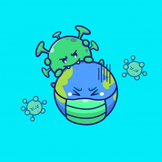 新冠病毒全球大流行卡通矢量插画矢量图素材