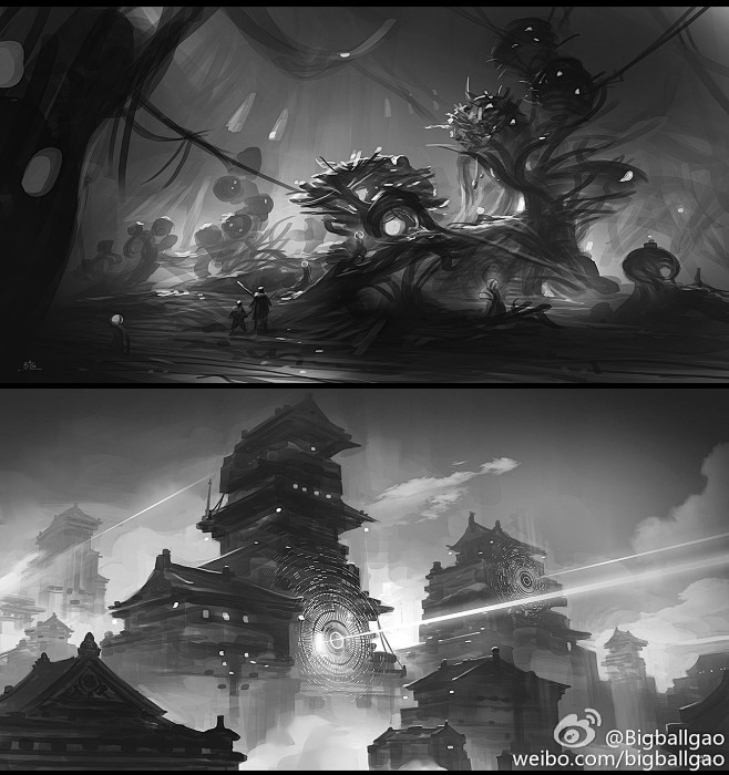 场景黑白氛围