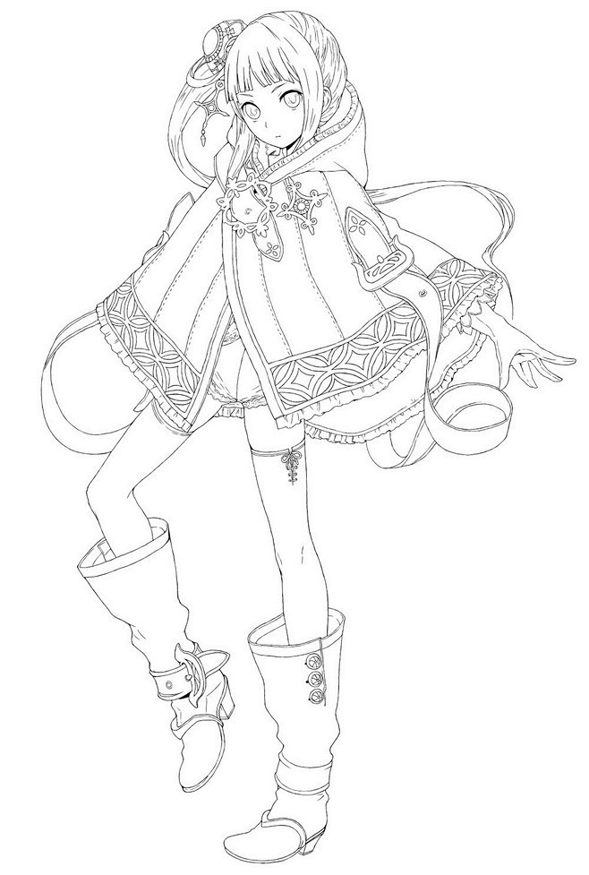 线稿全身漫画卡通人物绘画