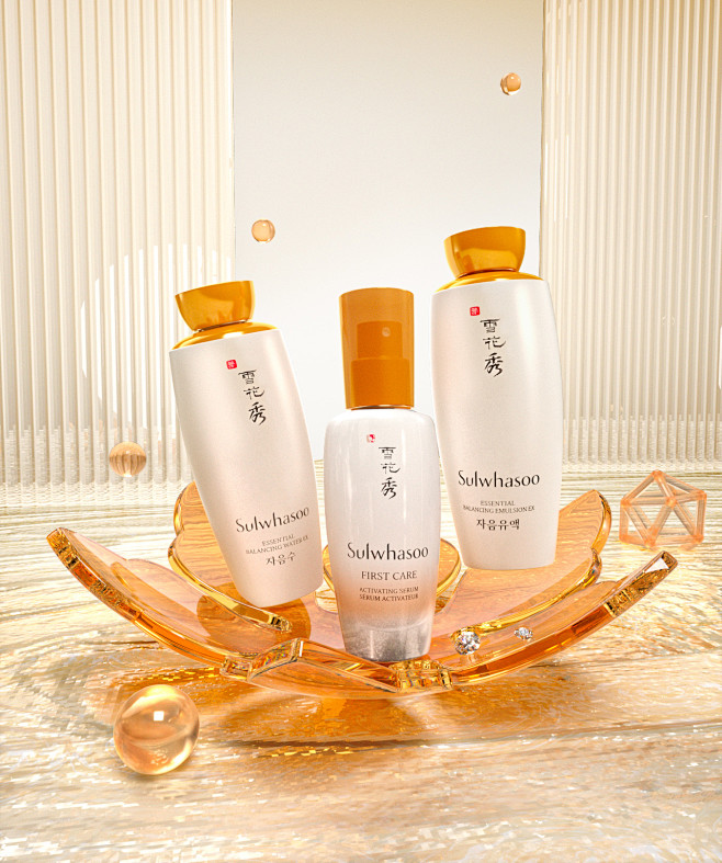 雪花秀建模oc渲染kv集合人参礼盒滋盈套平面海报麻辣小龙虾wj原创作品