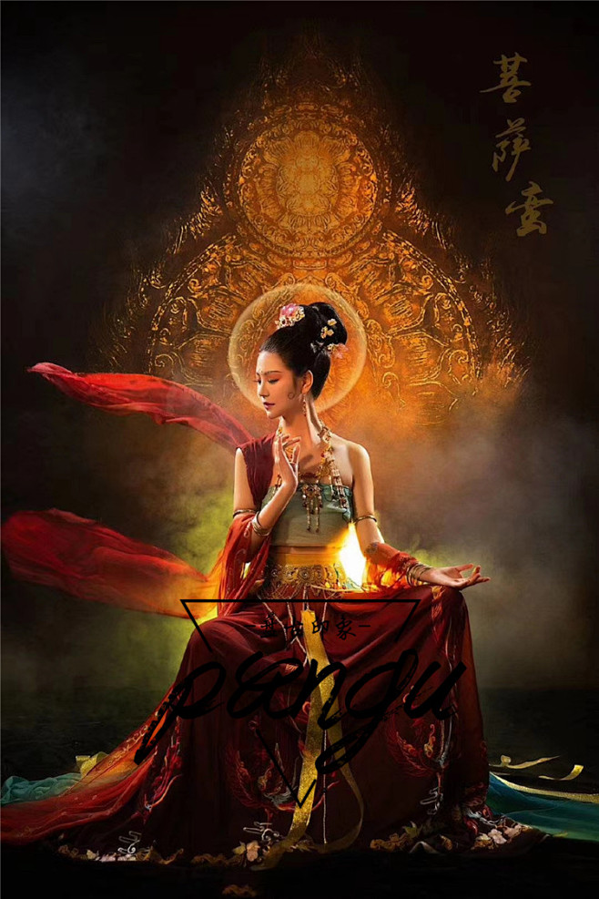 影楼摄影写真敦煌飞天女古装汉服主题唯美性感舞蹈演出服装菩萨蛮淘宝