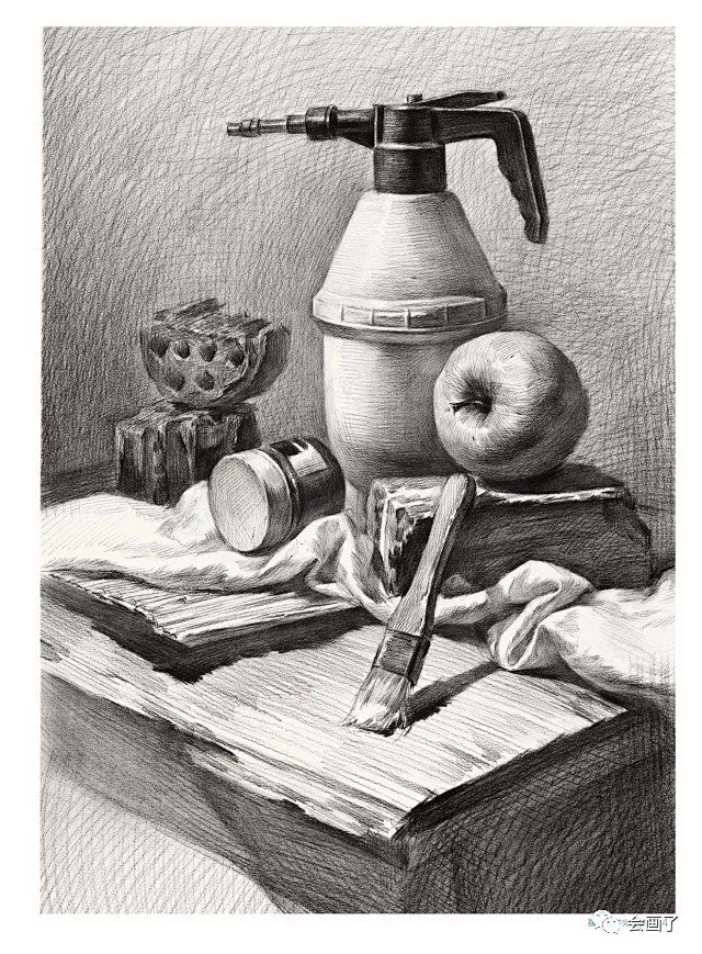 敲门砖素描静物基础入门水果蔬菜陶瓷不锈钢塑料单体静物练习临摹范本