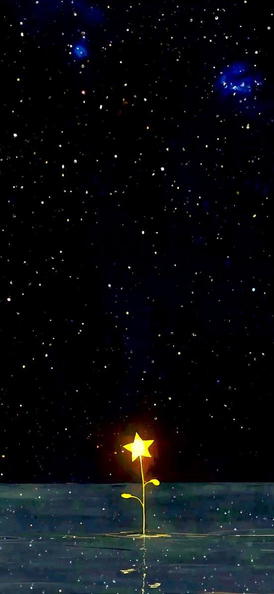 插画夜景星星星空唯美