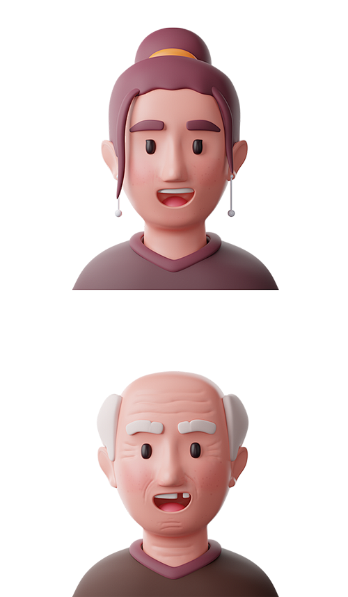 3d卡通人物頭像figma動畫blender設計源文件