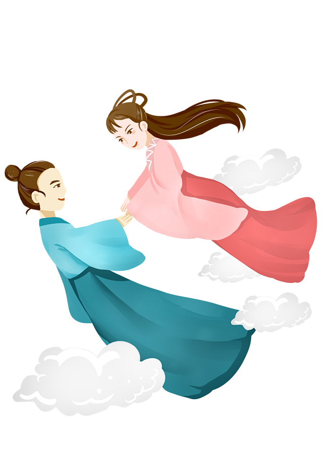 七夕节牛郎织女png素材
