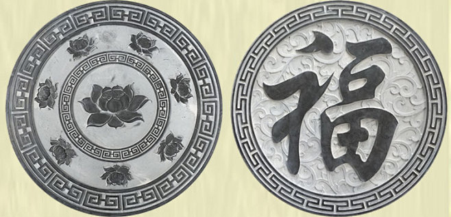 石雕青石荷花鱼浮雕壁画图案可定制加工吉祥年年有鱼石材踏步地雕淘宝